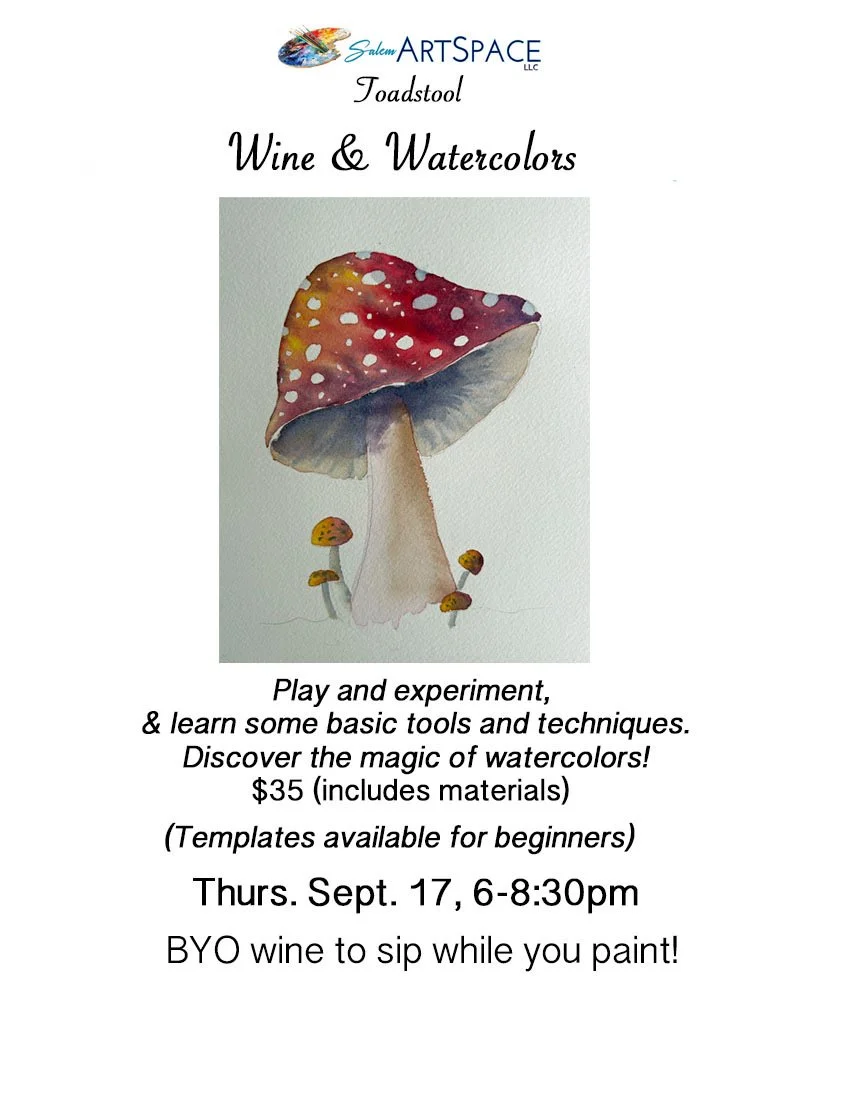 Wine & Watercolors Mushroom Paint & Sip