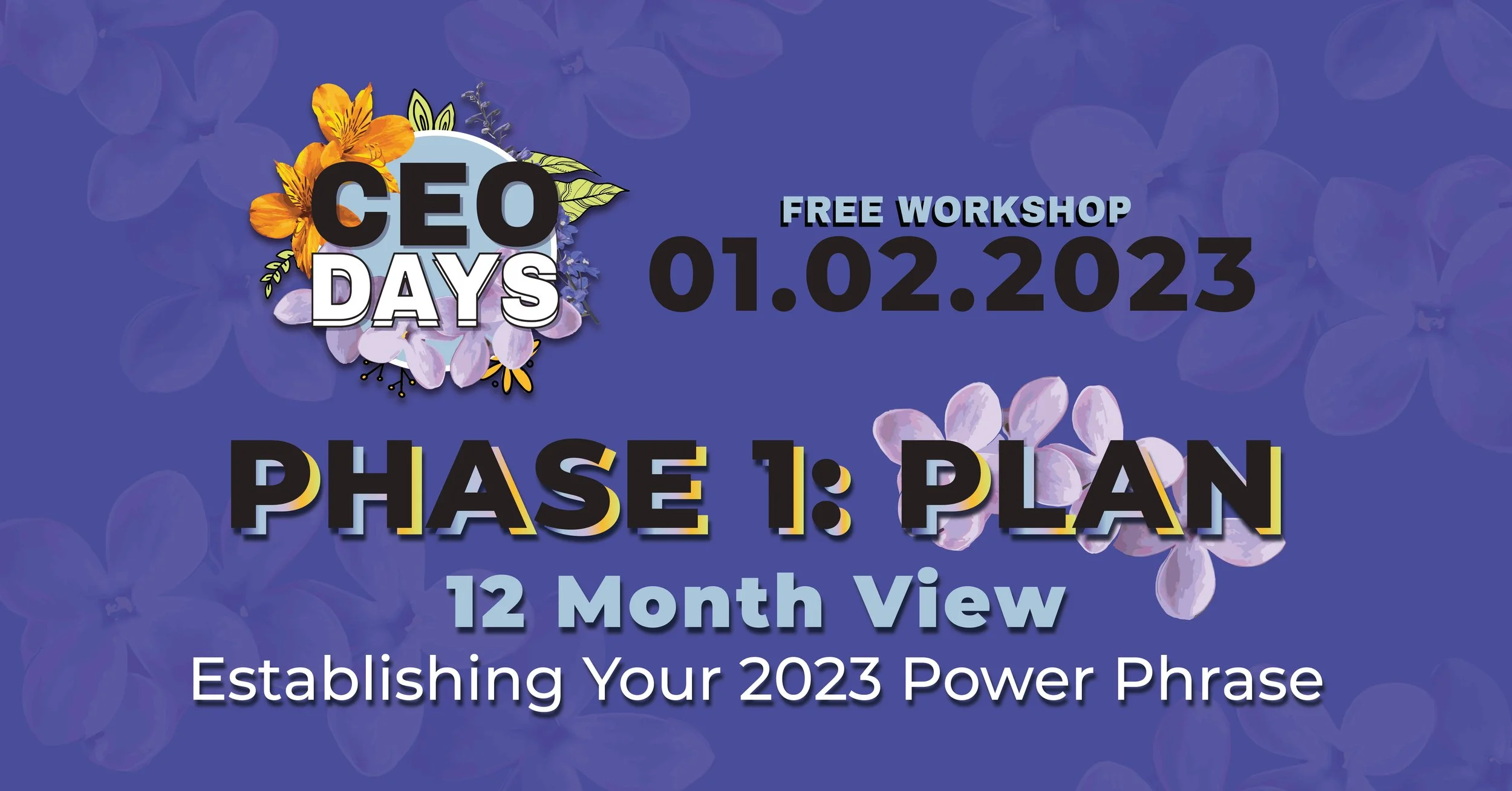 CEO Days January Free Workshop Phase 1: Plan & 12 Month View