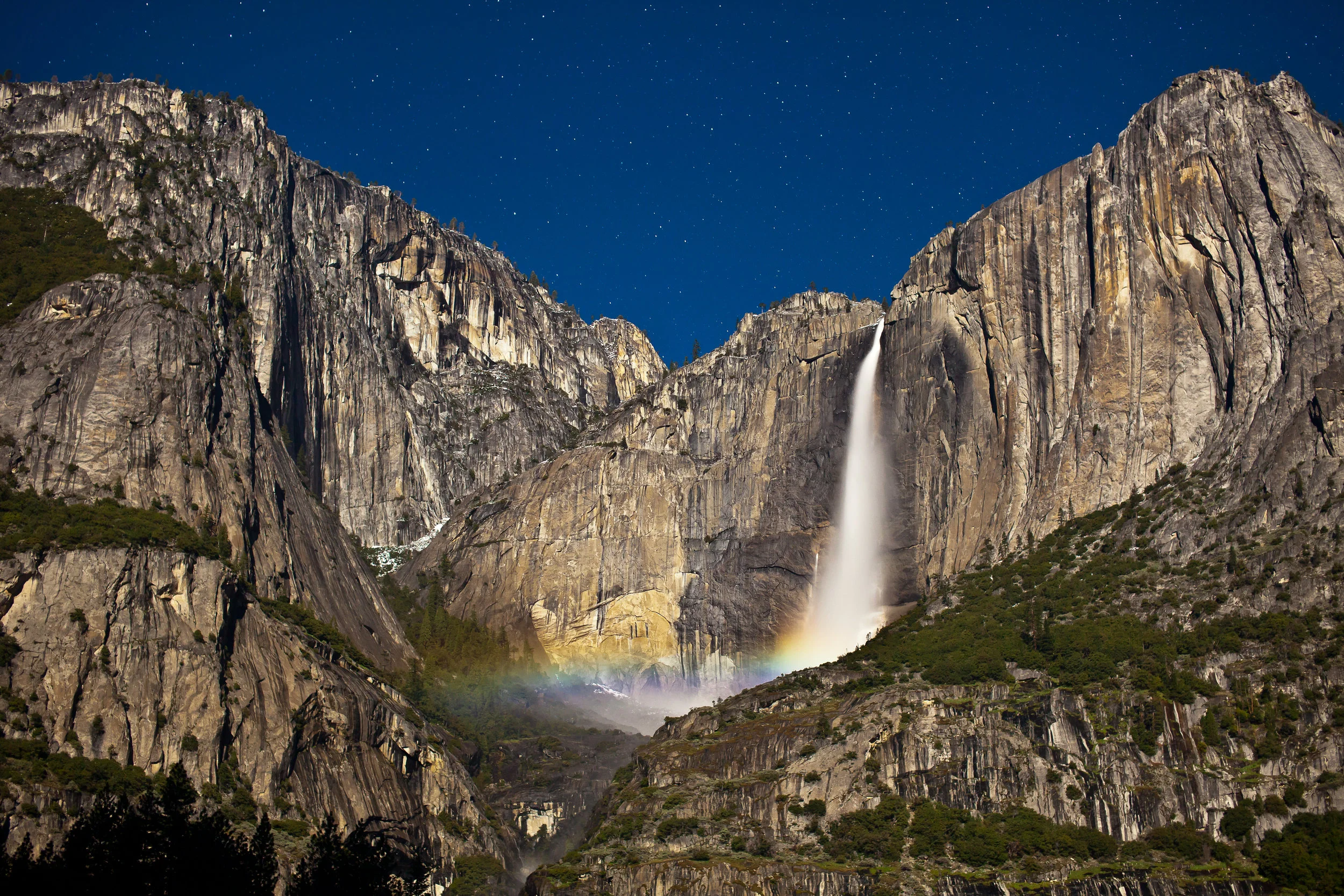 Moonbow in Upper Yosemite Fall from Sentinel Bridge by Brian Hawkins.jpg