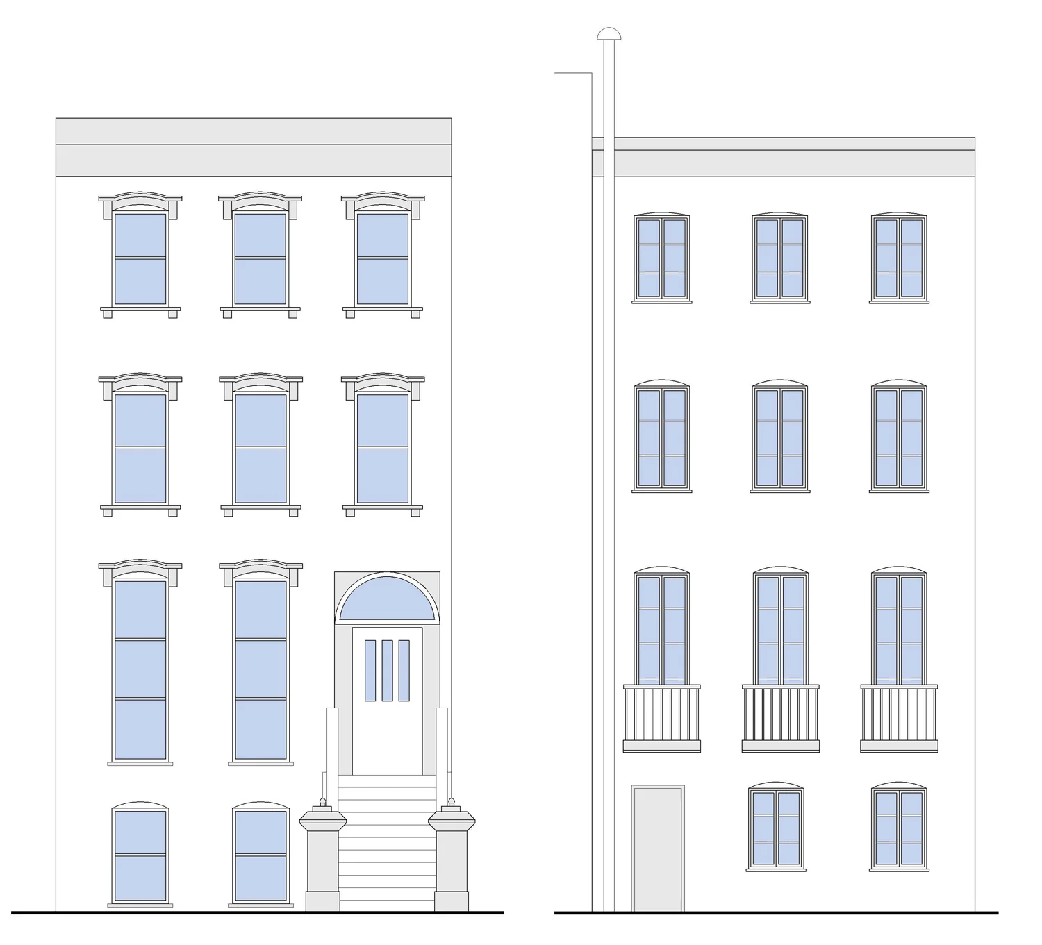 Brooklyn NY Brownstone Renovation - Building Elevations