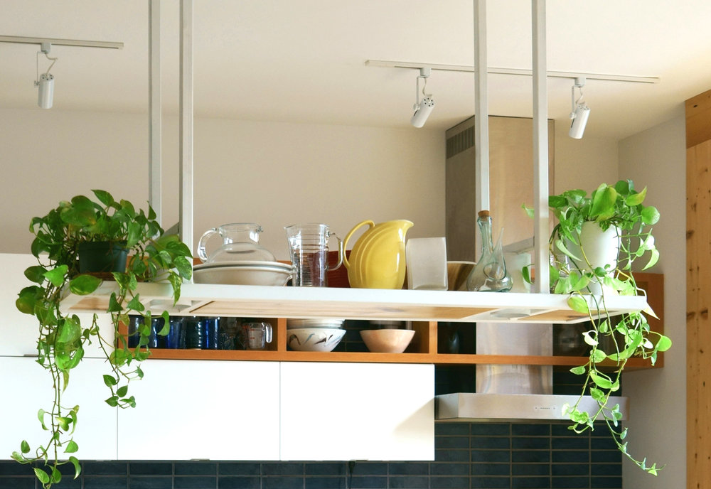 Brooklyn Based Architecture Office Adi Gershoni Architect Gut Renovation A Four Story Wood Frame Townhouse In Williamsburg New York Adi Gershoni Architect, Hanging Shelf Above Kitchen Island