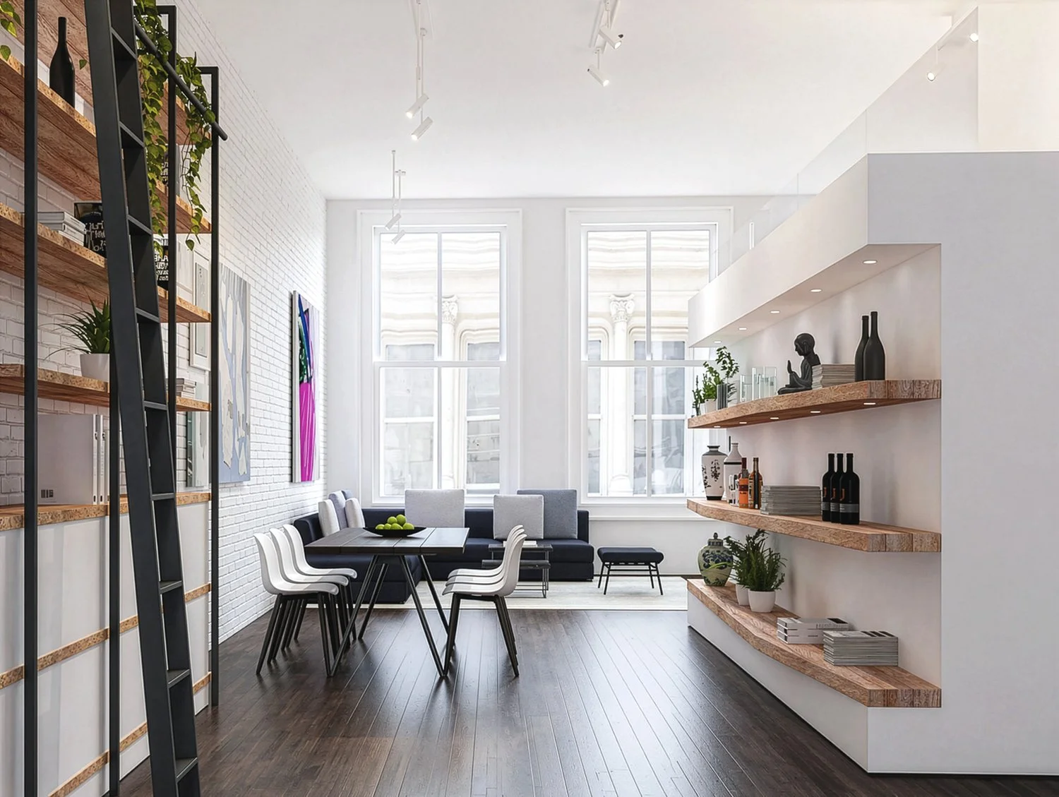 NYC SOHO LOFT GUT RENOVATION BY NEW YORK ARCHITECT AND INTERIOR DESIGNER ADI GERSHONI - View to the Living Room