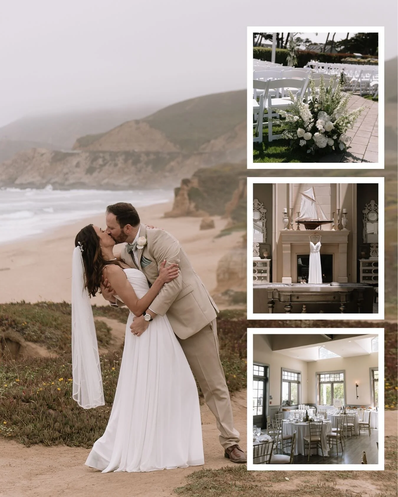 A breathtaking &amp; classic wedding in Half Moon Bay 🤍💫⁠
⁠
Venue: @oceanohotelspa⁠
DJ/Lighting: @markaddingtonevents⁠
Floral Designer: @driftwoodandroses⁠
Magician: @davidgerardmagic⁠
Videographer: @collideskope⁠
Photographer: @sgibson.photos⁠
⁠
#