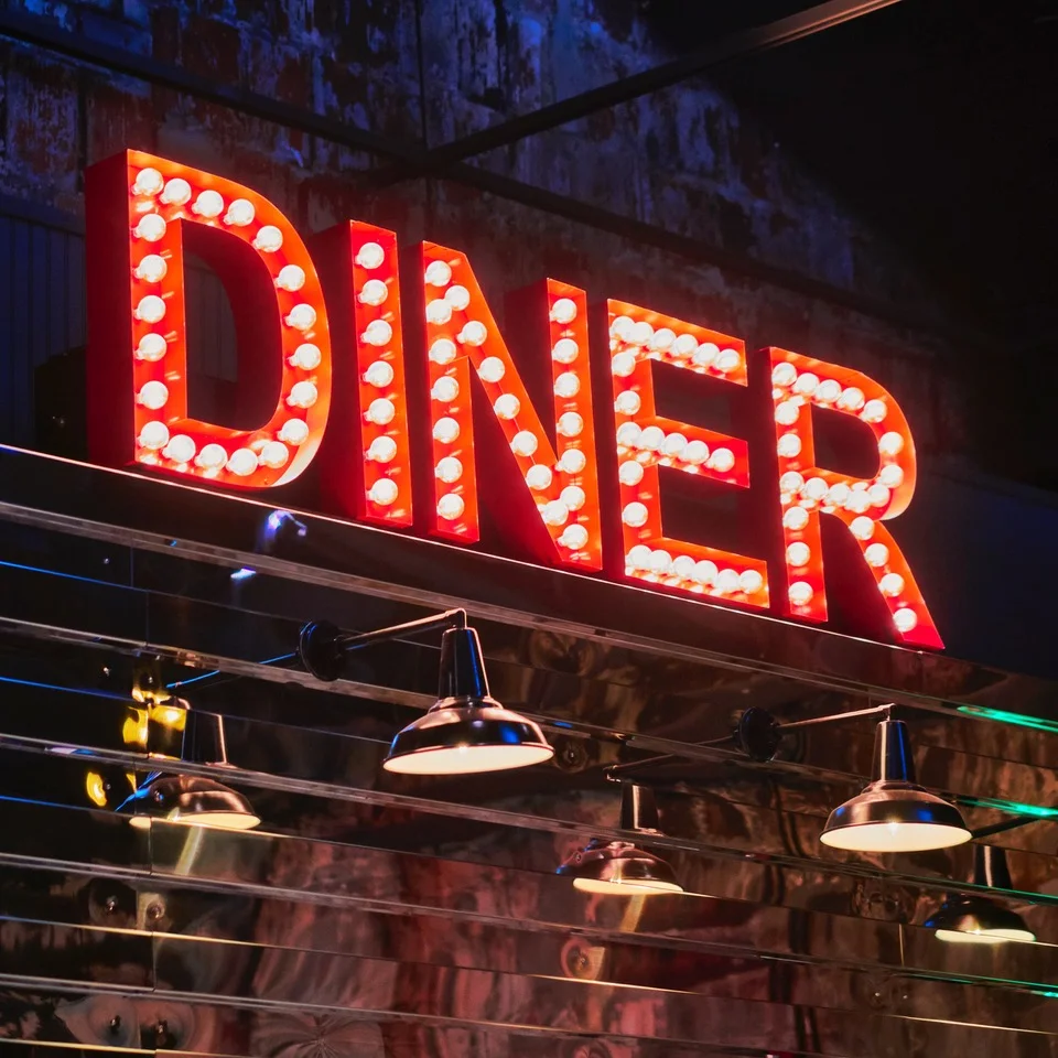 Light-up DINER sign