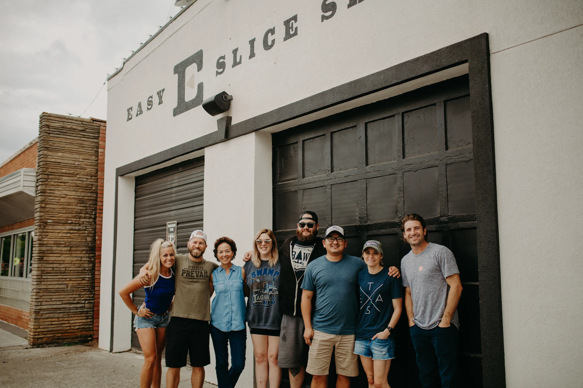 From L to R: Danielle & Sean of Prevail Strength & Fitness ; Cathy of Vito's Restaurant ; Emily & Ed of OKC Veggie; Chris of Cafe 7 ; Cody of Liquidfish . Photo by Dani G Photography .
