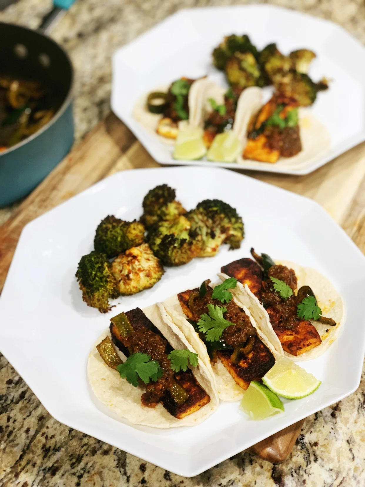 Paneer &amp; Poblano Tacos with Roasted Salsa