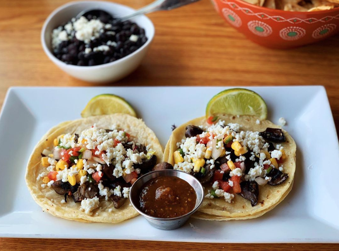 Wild mushroom tacos from Revolución