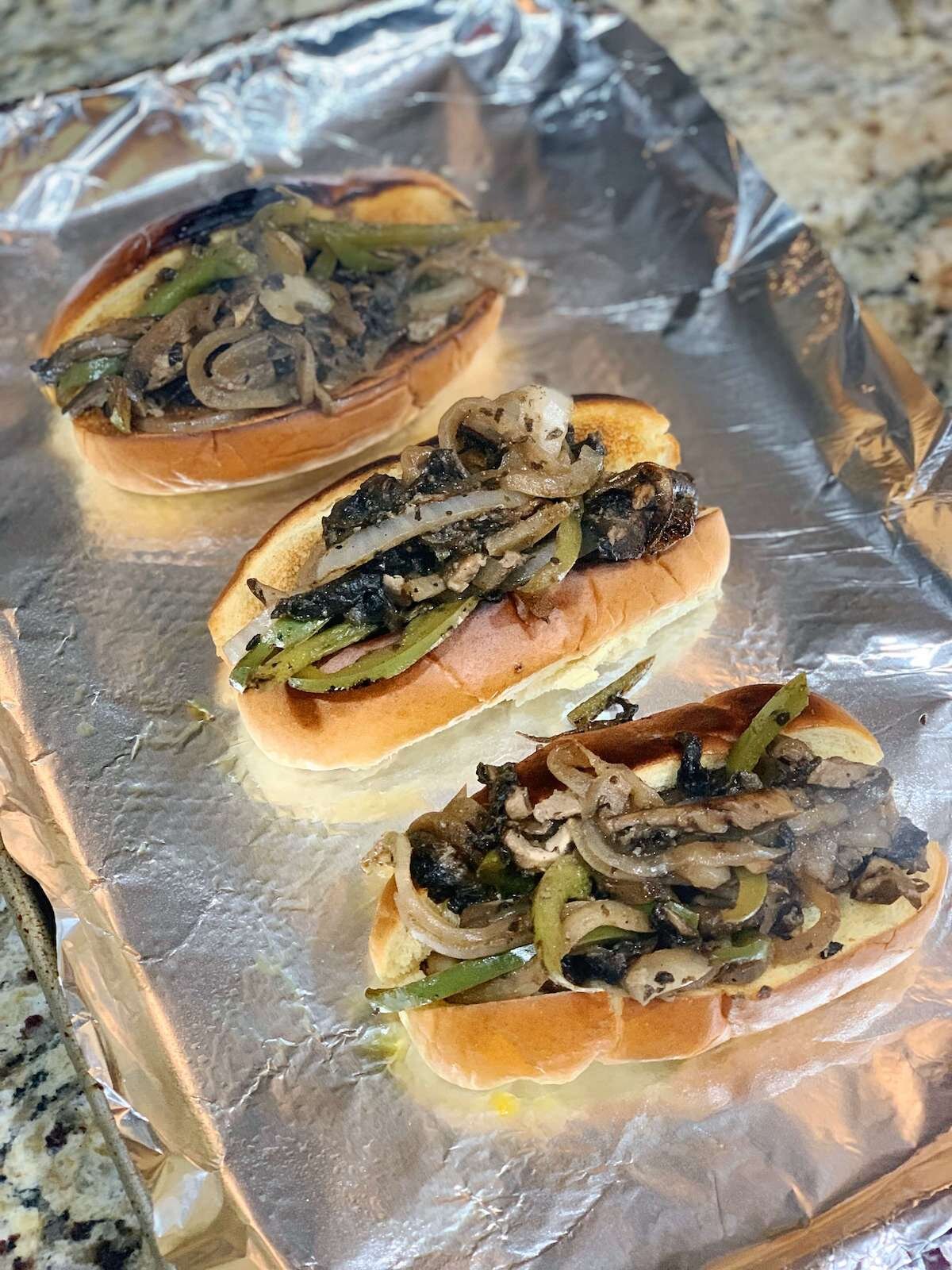 Oyster + Portobello Mushroom Philly Cheesesteaks | OKC Veggie