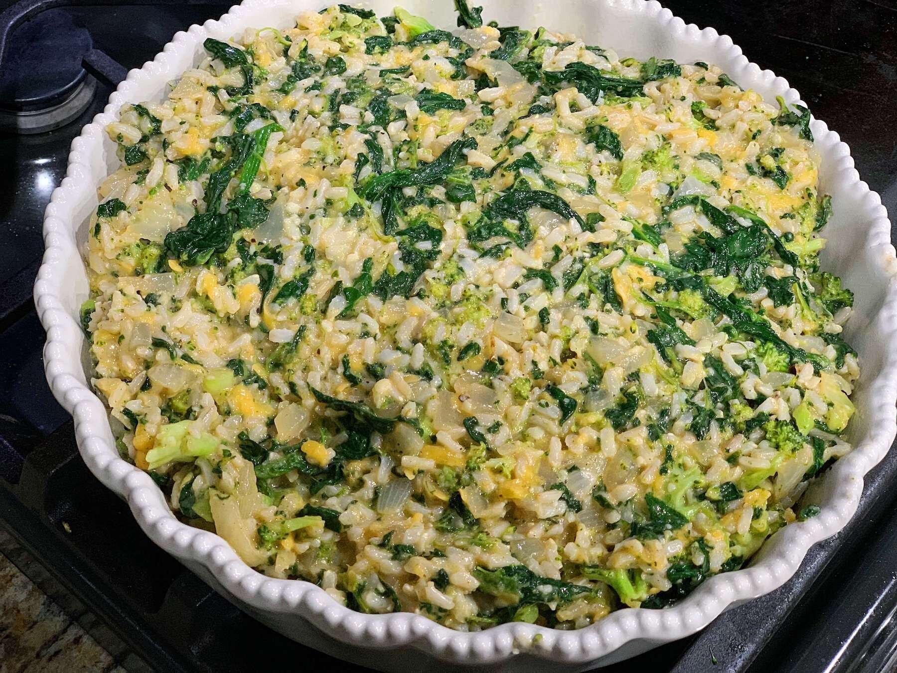 Broccoli, Spinach &amp; Cheddar Rice Pie | OKC Veggie