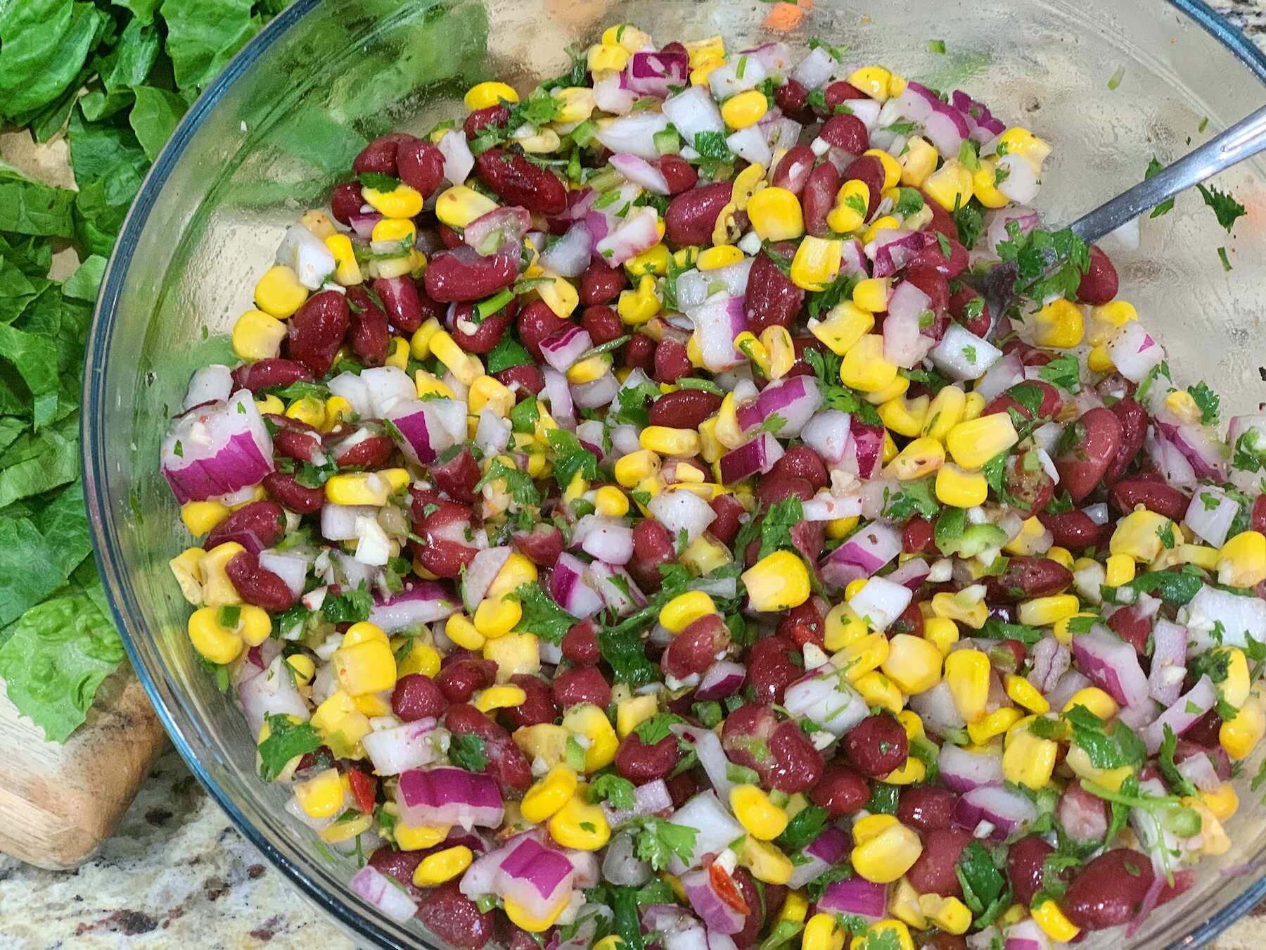 Southwestern Chopped Salad with Avocado Cilantro Dressing | OKC Veggie