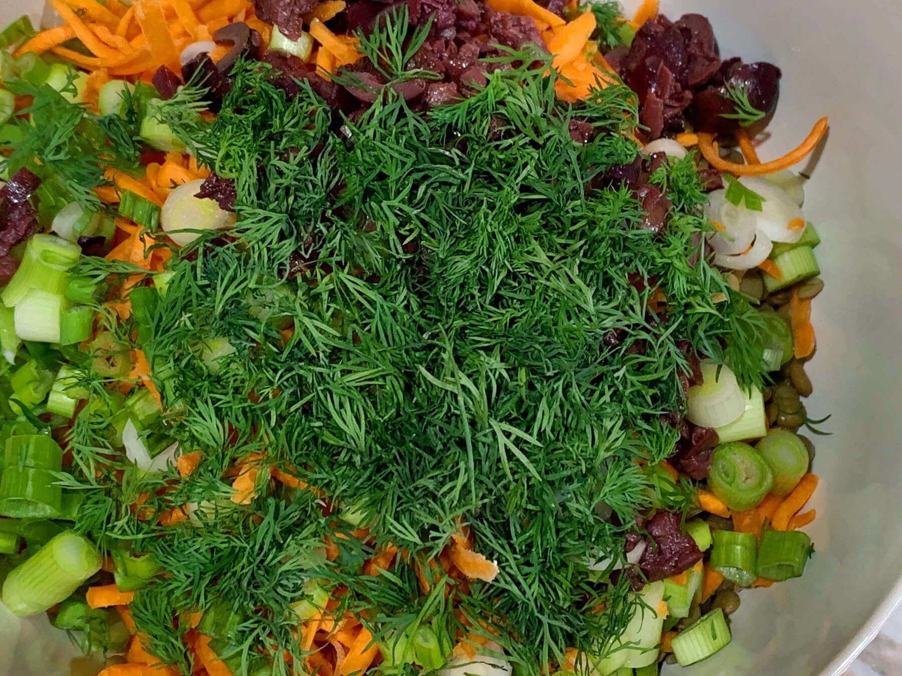 Mediterranean Lentil Salad with Balsamic-Tahini Dressing