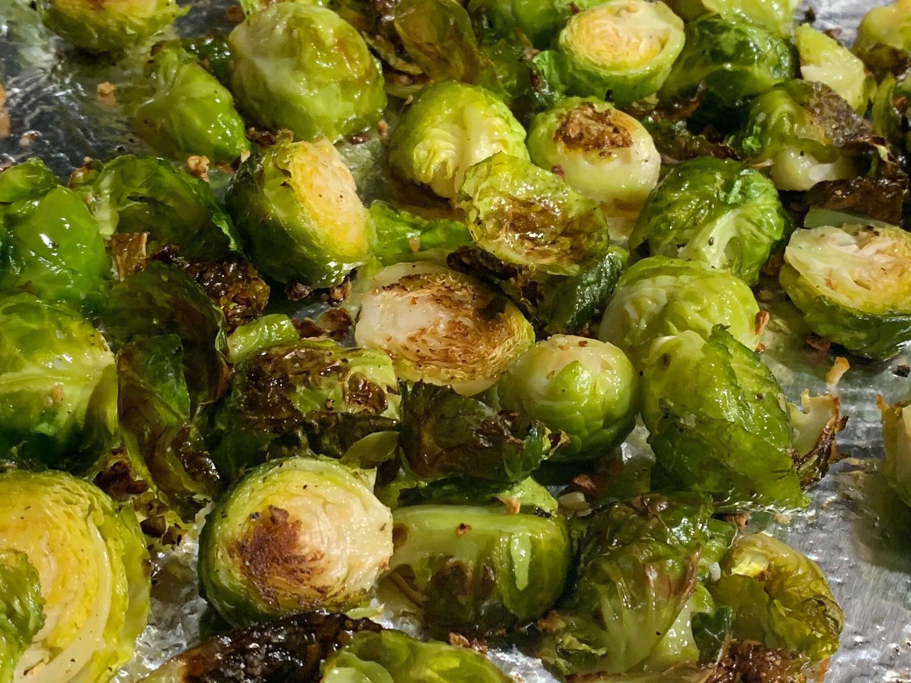 Garlicky Miso Sriracha Brussels Sprouts