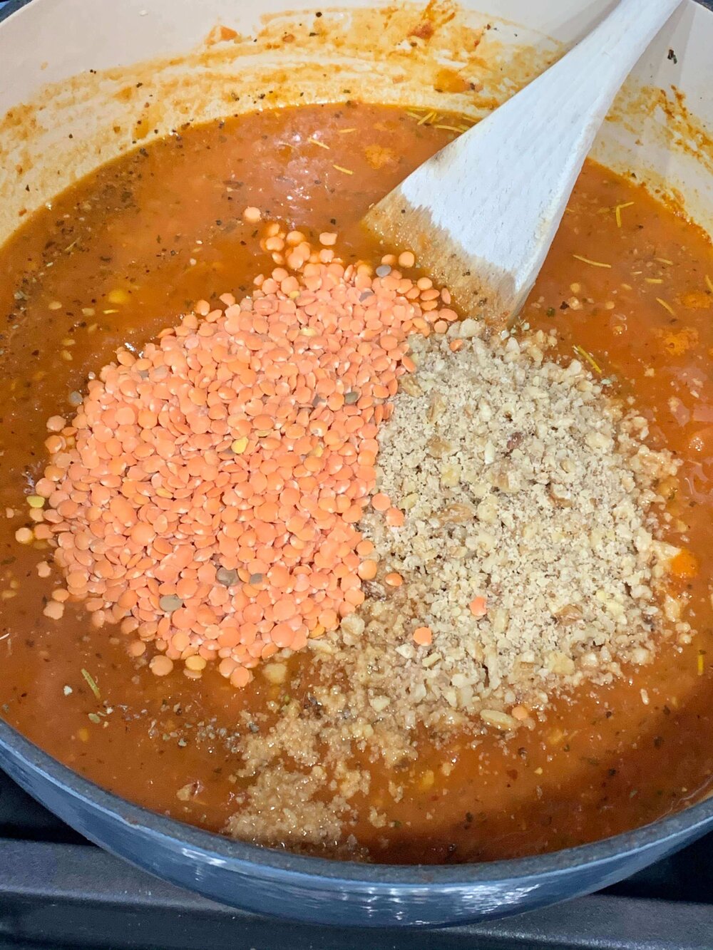 Red Lentil &amp; Walnut Bolognese | OKC Veggie