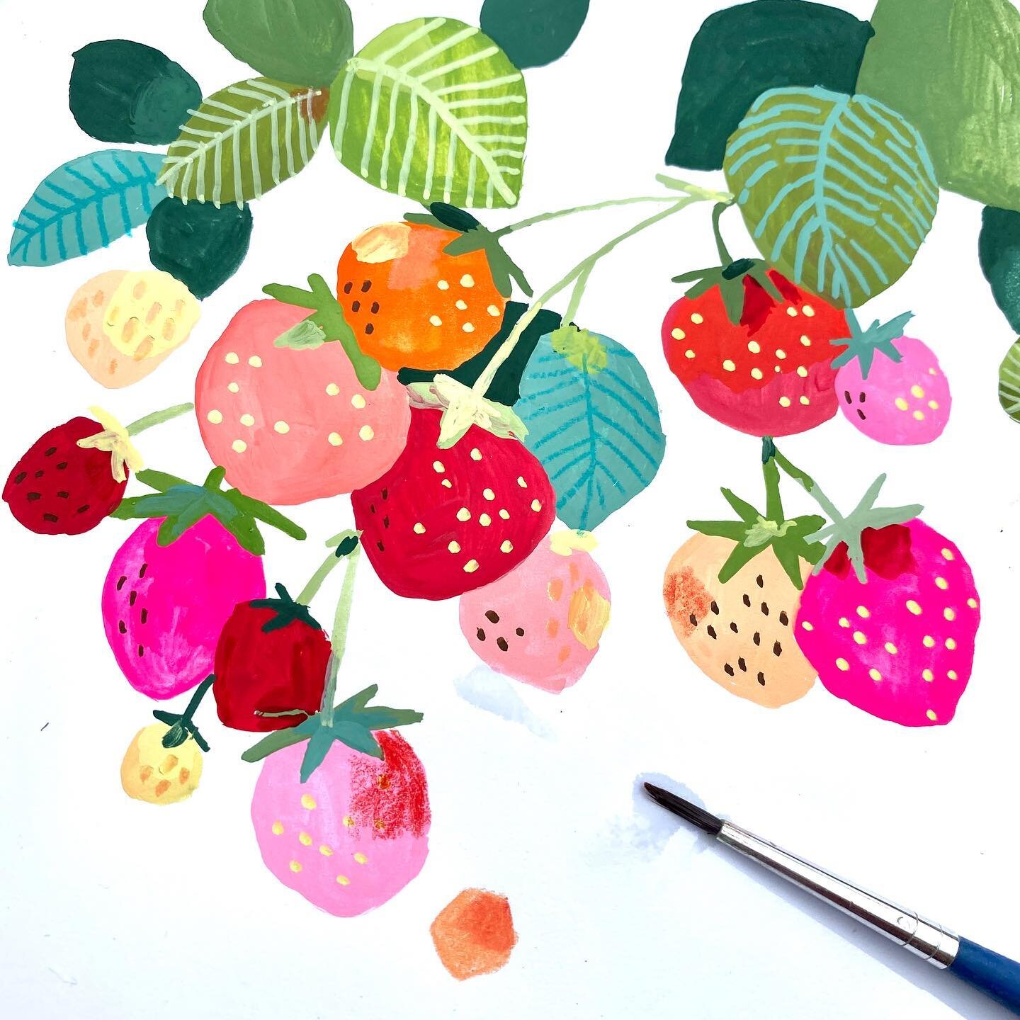 🍓🍓🍓😋

#gouacheillustration #strawberrys #skizzenbuch #intuitivmalen #colorlover #erdbeere #theydrawandgarden #joycomesfromseeingthebeautiful