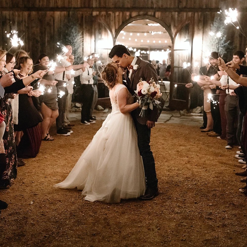 Wedding Photography at Rosemary Ridge, Beautiful Sparkler Exit.