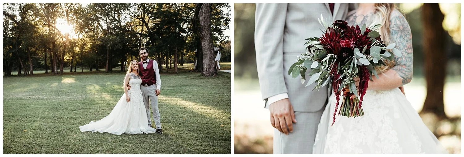Portraits of Mikey and Amber before the wedding at Golden Hour.