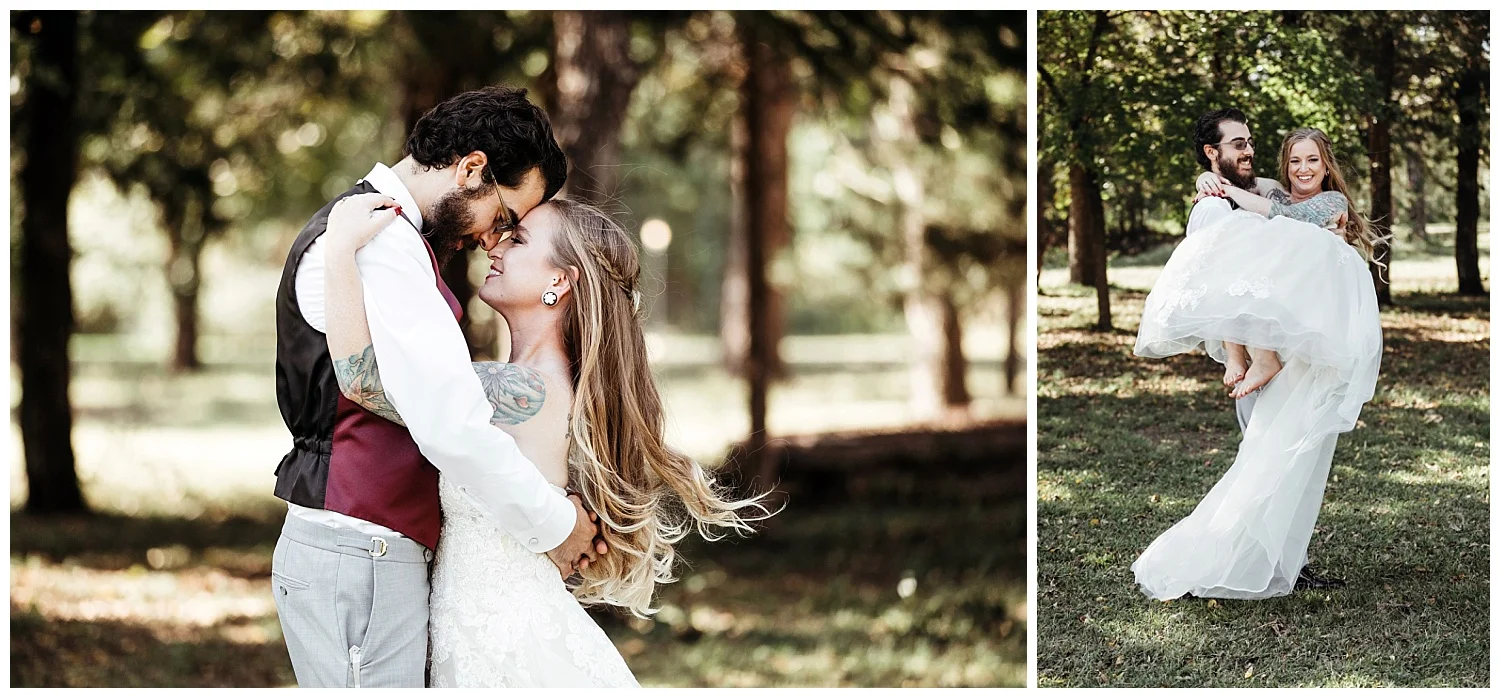 Bride and Groom photos before wedding at Ranch of the Saints.