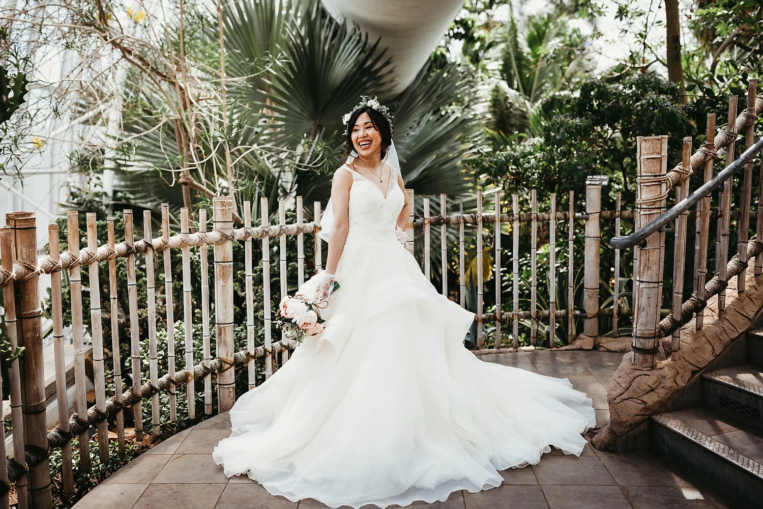 Bride at the Oklahoma City Botanical Gardens | karacheekphotography.com