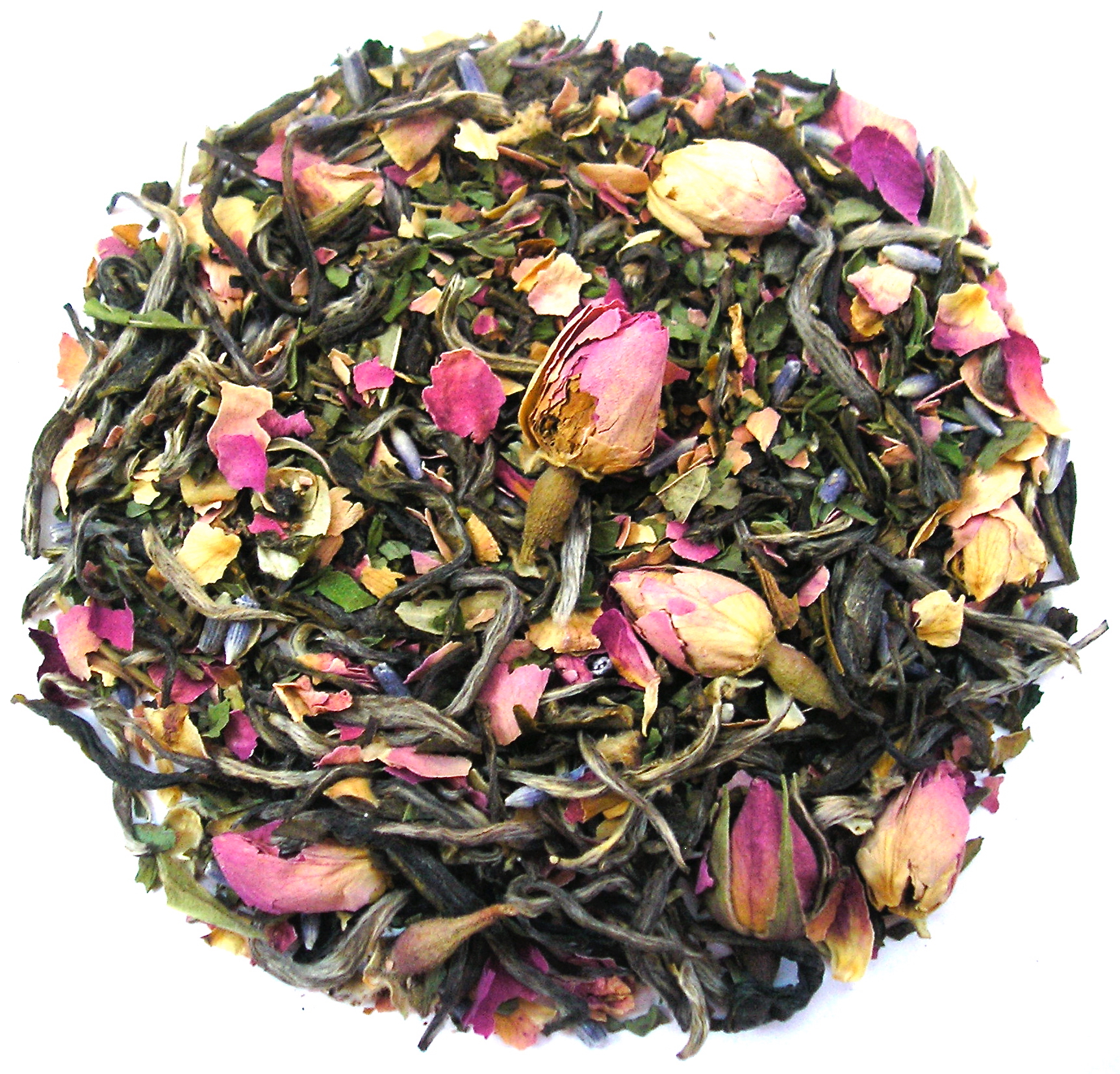 A Fragrant Mélange : Jasmine, Mint, Roses, Lavender, White & Green Tea Leaves
