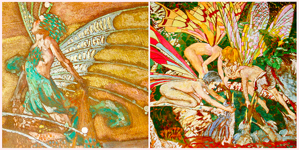 Details from Marion Mahony Griffin’s commissioned mural for the George B. Armstrong School of International Studies in Chicago, photographed by Janine Fron. Used with permission.