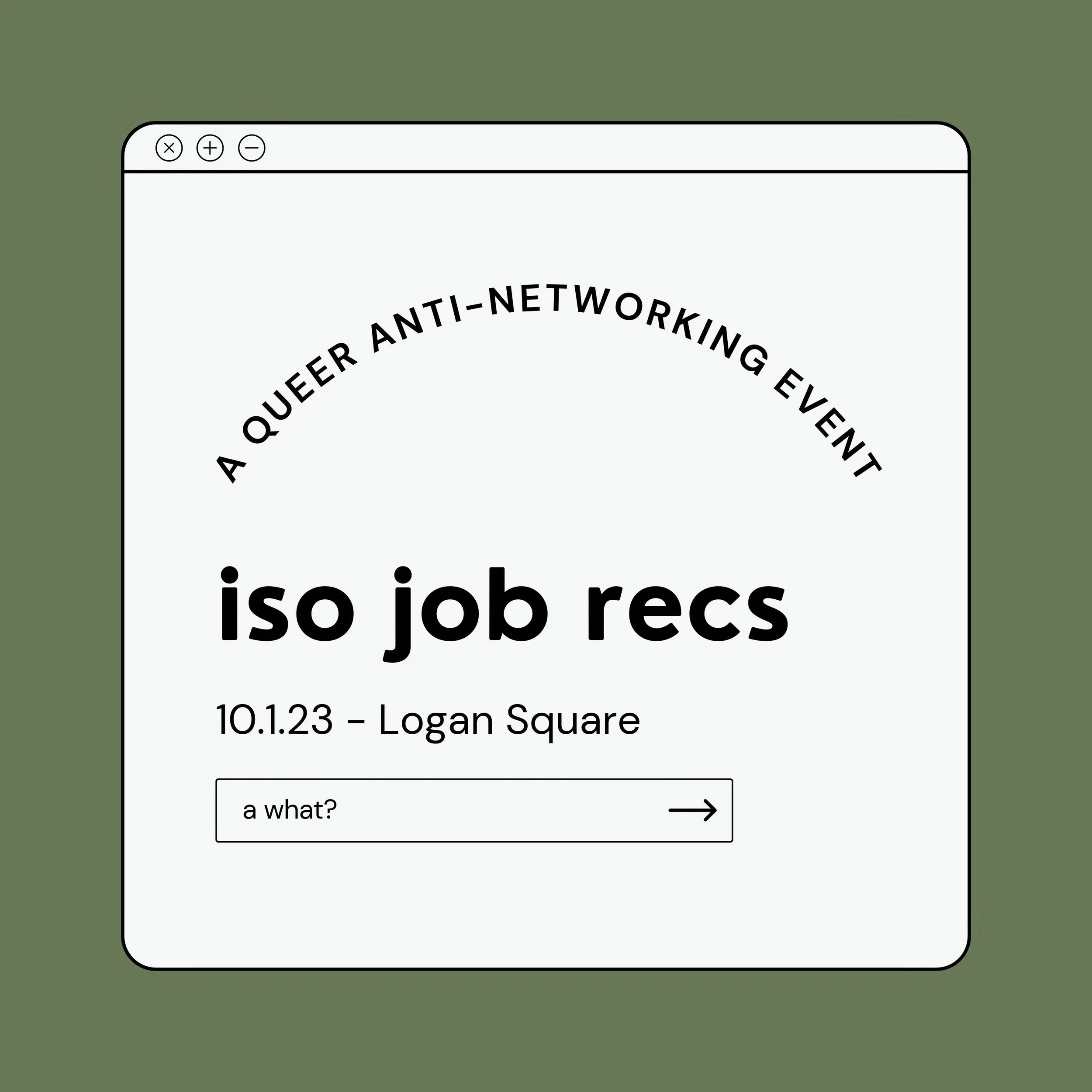 iso job recs: a queer anti-networking event — Comfort Station