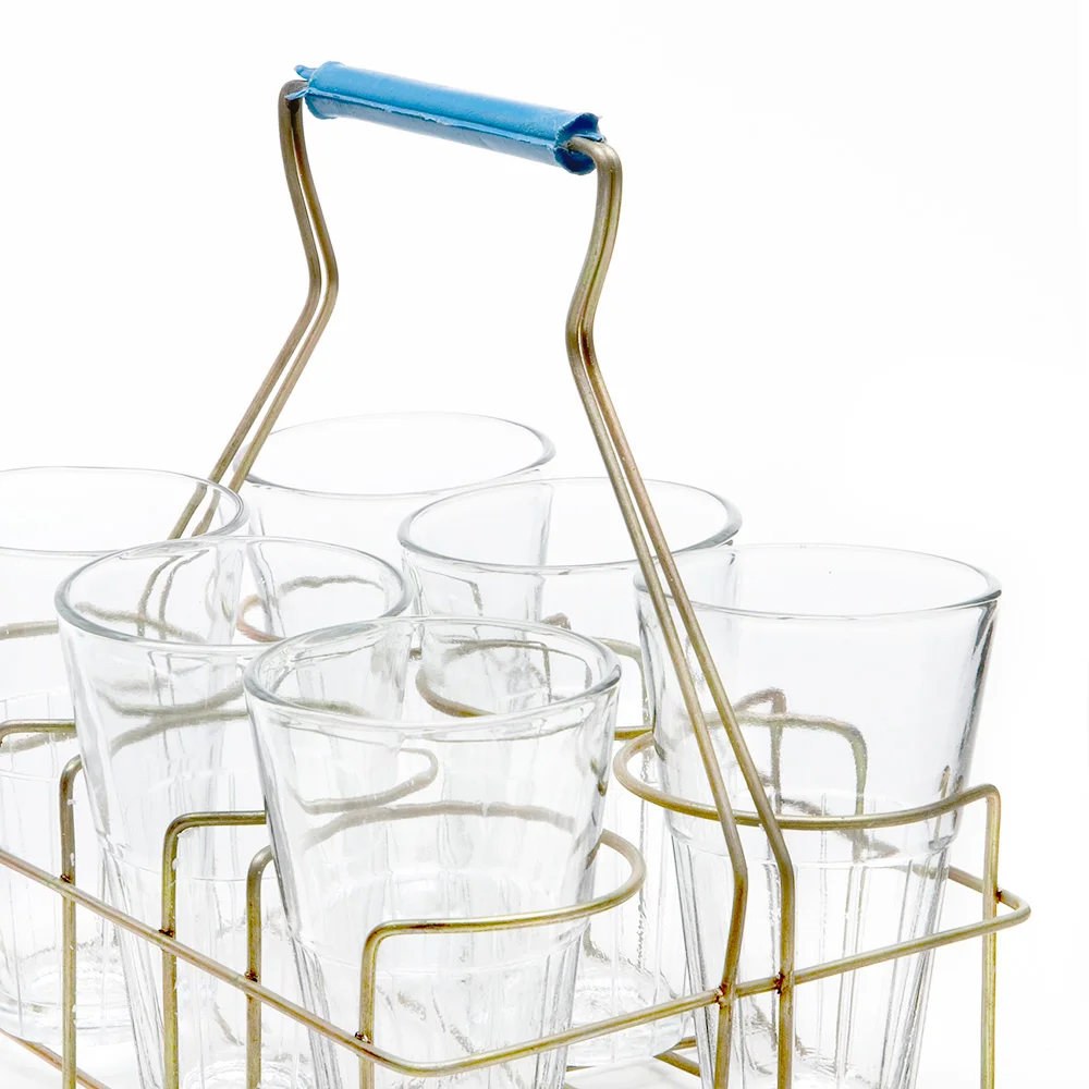 Medium Chai Rack with Glasses Detail