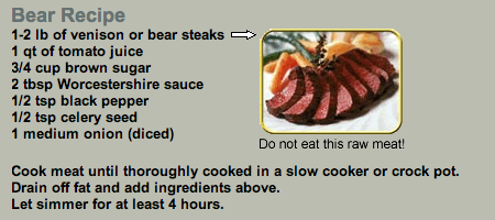 If the hunters had followed this recipe, they would not have gotten sick.
