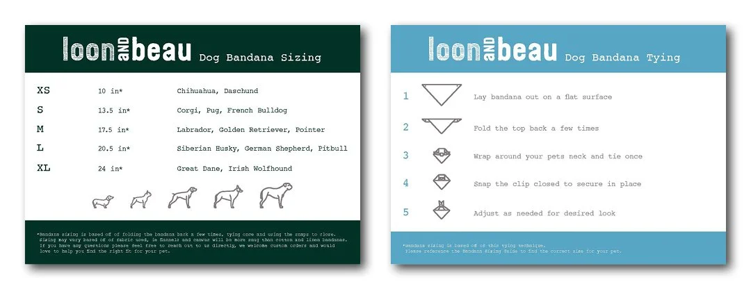 2020 Bandana Sizing and Tying Guides