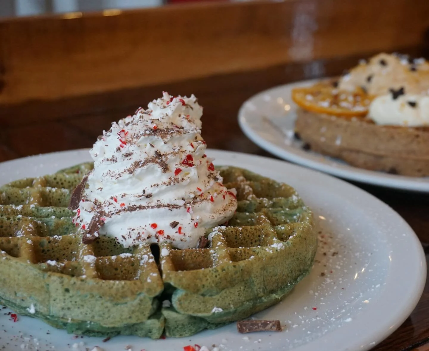 Hope everyone had a great Christmas! Shop is back open normal hours - 7am-3pm. Only a few more days left serving The Grinch waffle!
