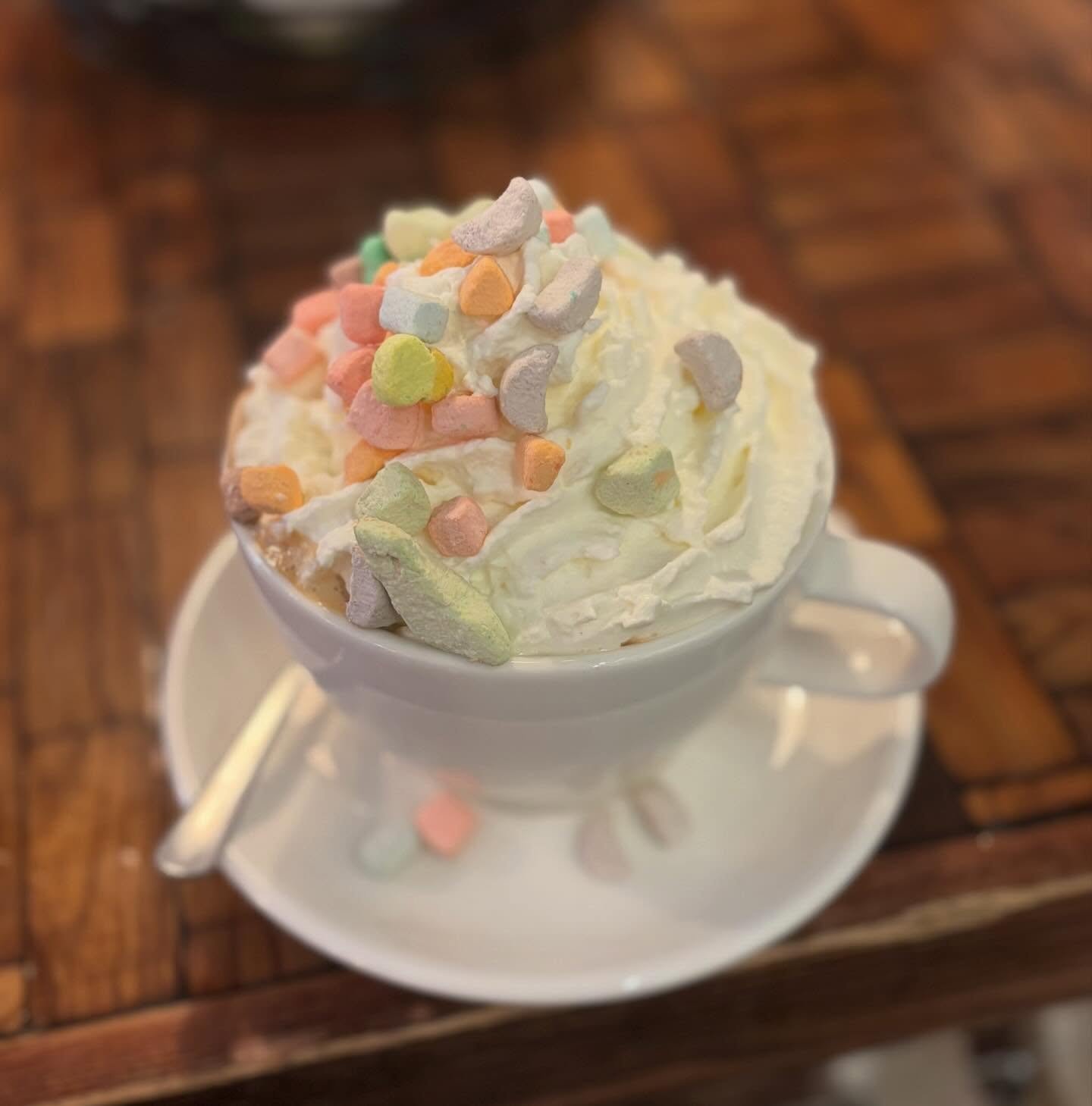 Lucky Charm Latte - get in hot or iced! ☘️ 🌈