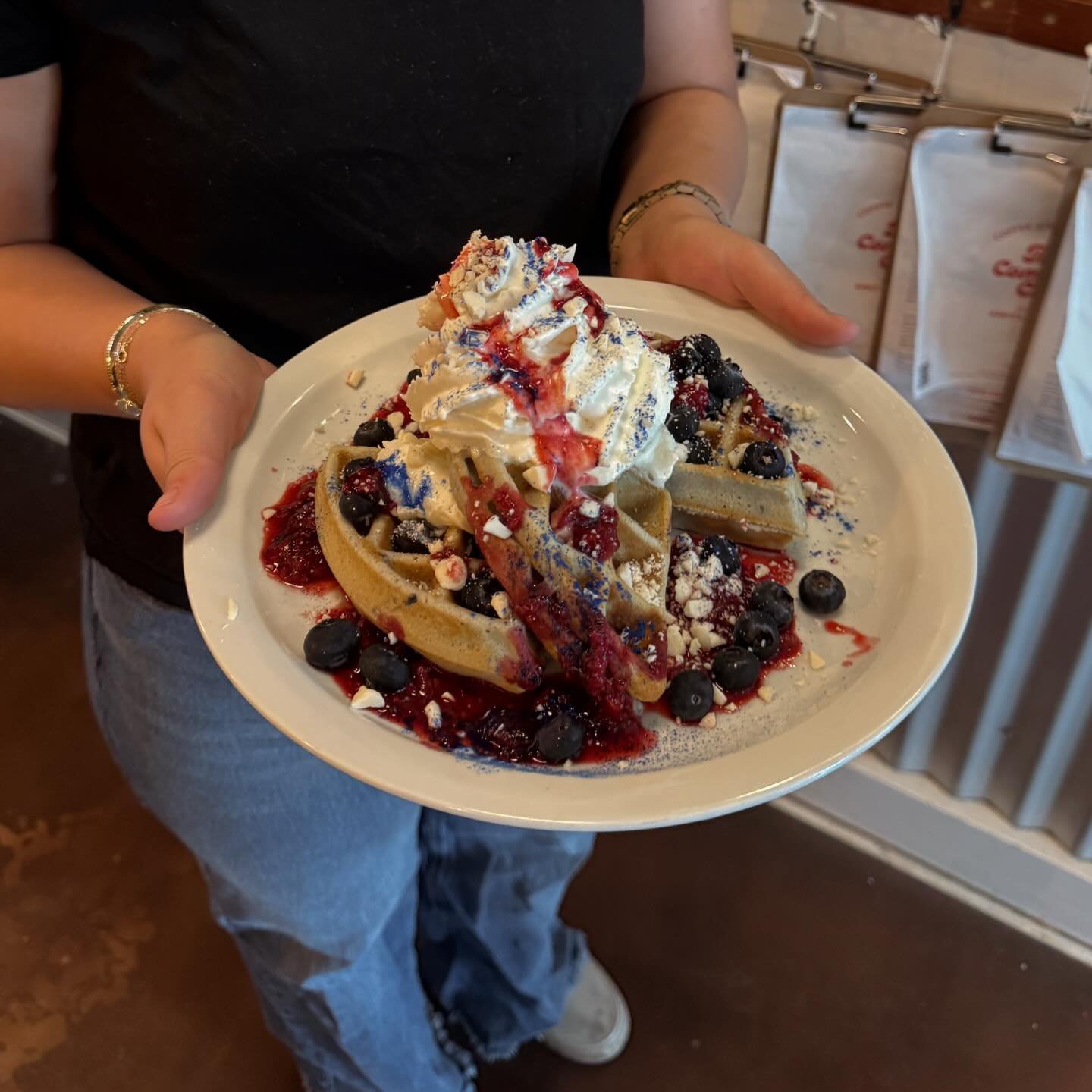 For the month of April - we&rsquo;re serving The Juliette, with portion of proceeds donated to @julietteshouse
Come get this delicious blueberry raspberry waffle and support Juliette&rsquo;s House!