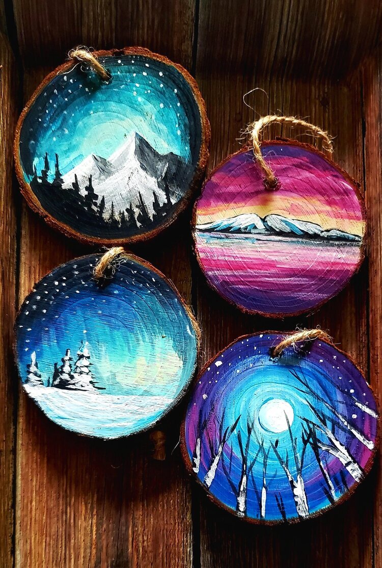 Round Wooden Ornaments To Paint