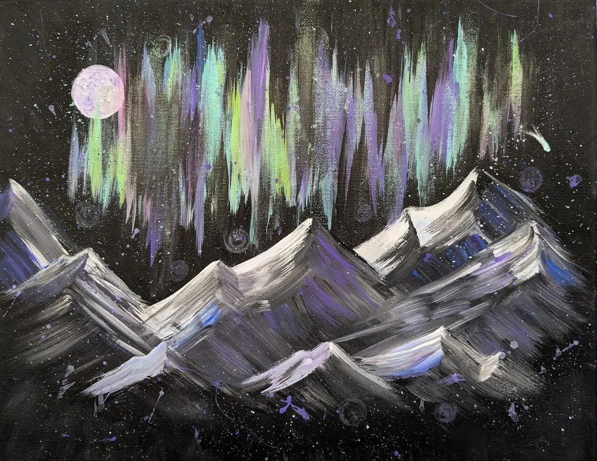 Aurora Mountains Paint Night