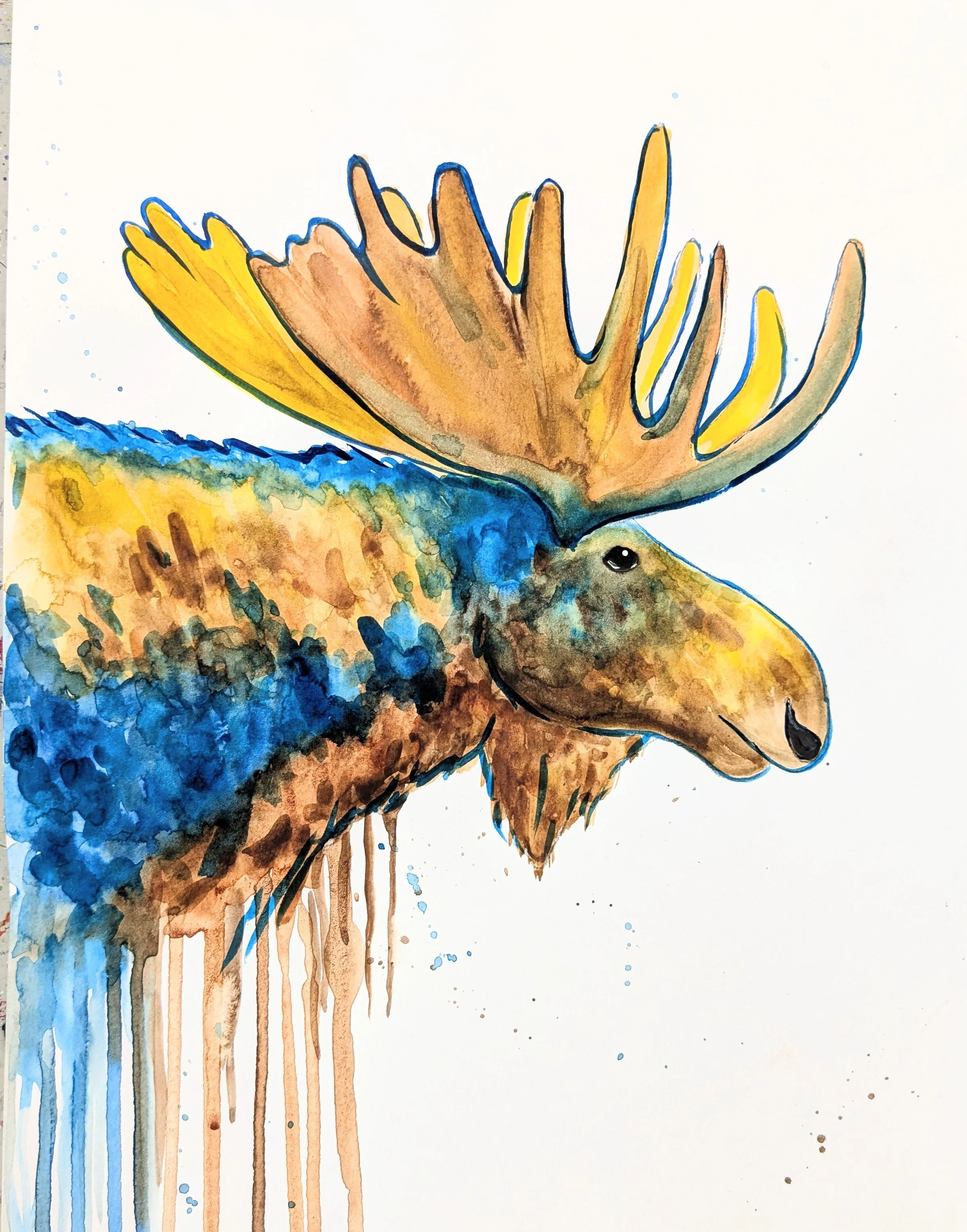 Watercolor Moose Workshop