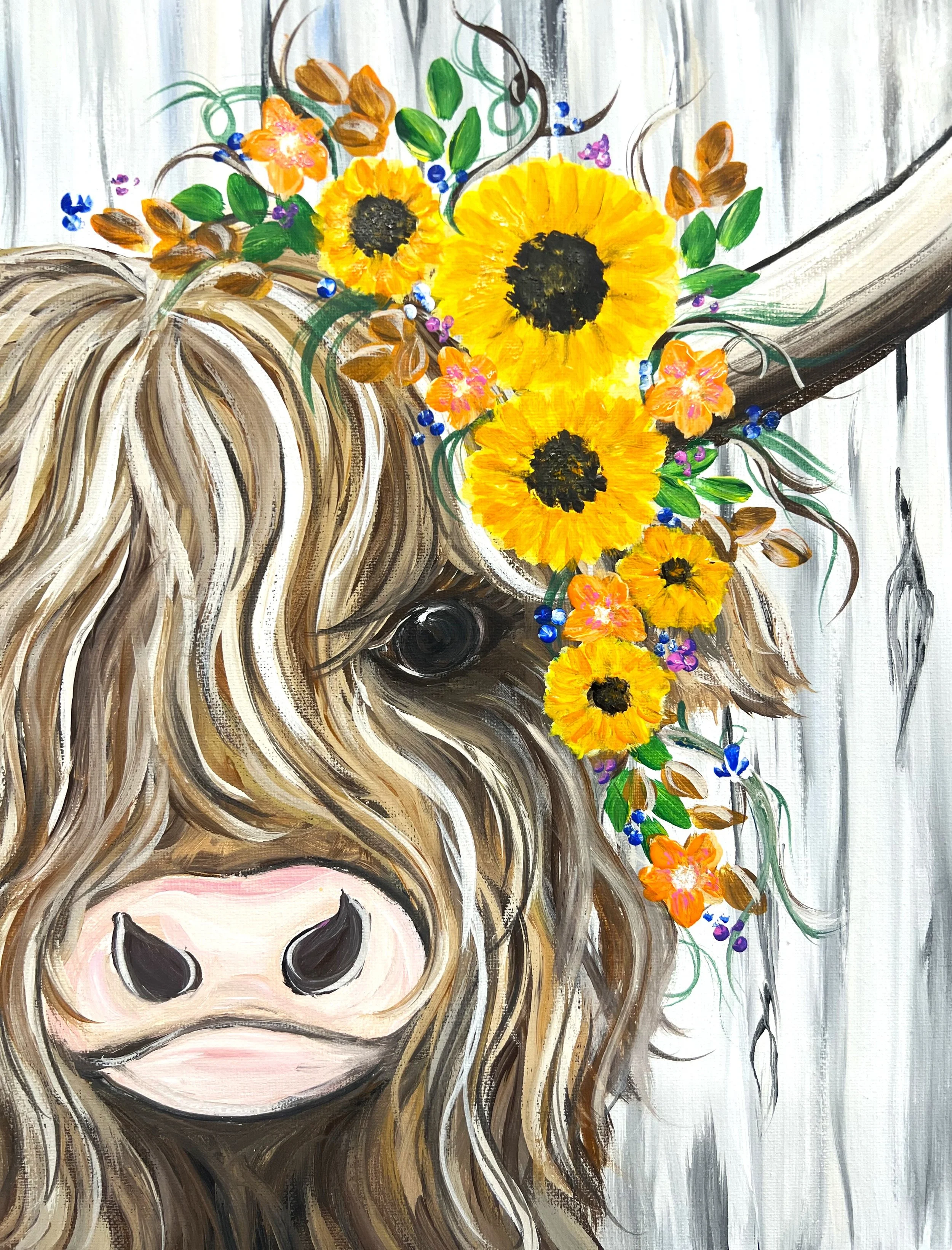 Harvest Highland Cow Paint Night