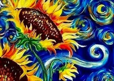 Starry Night Sunflowers Paint Night