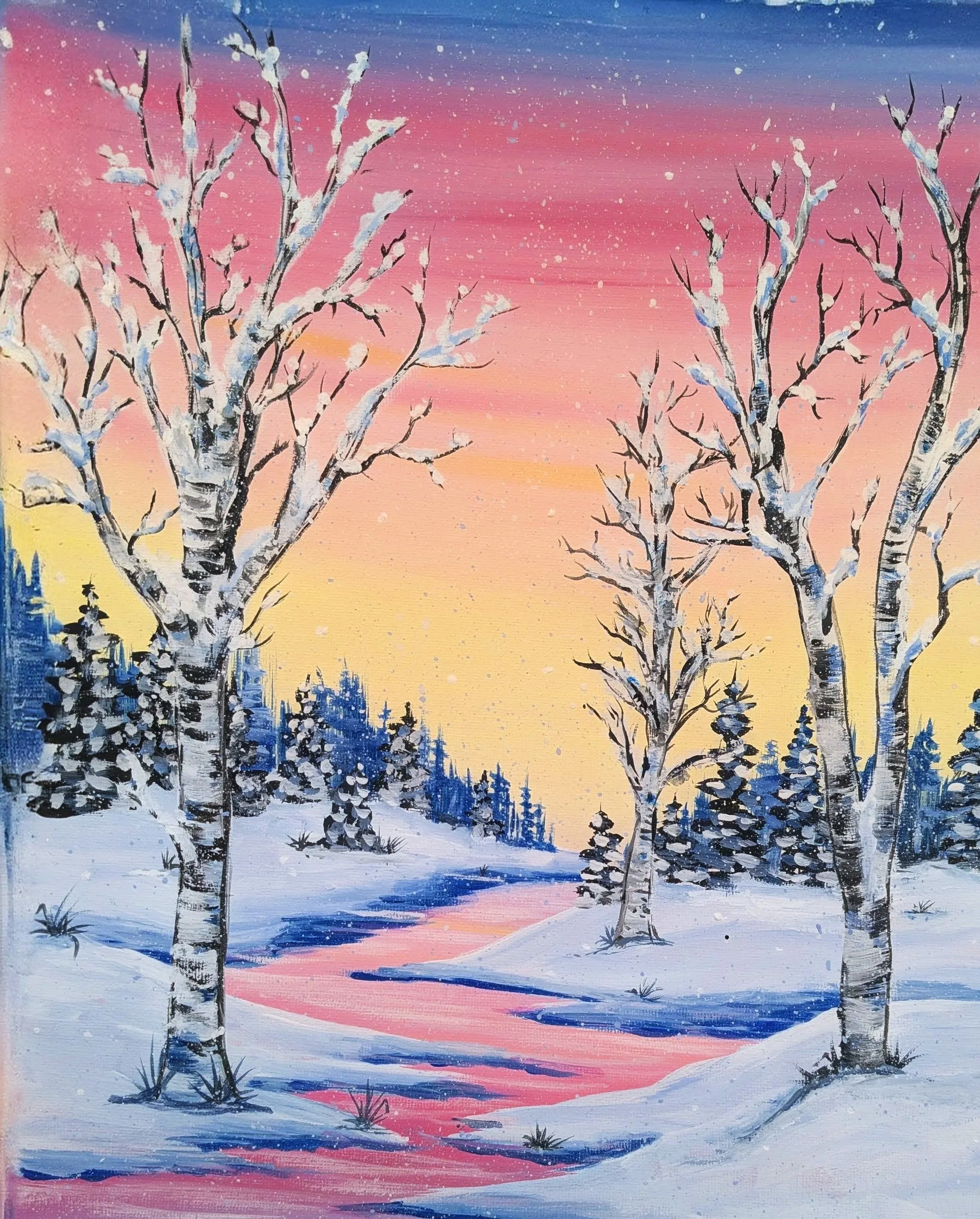 Frosty Birch Paint Night