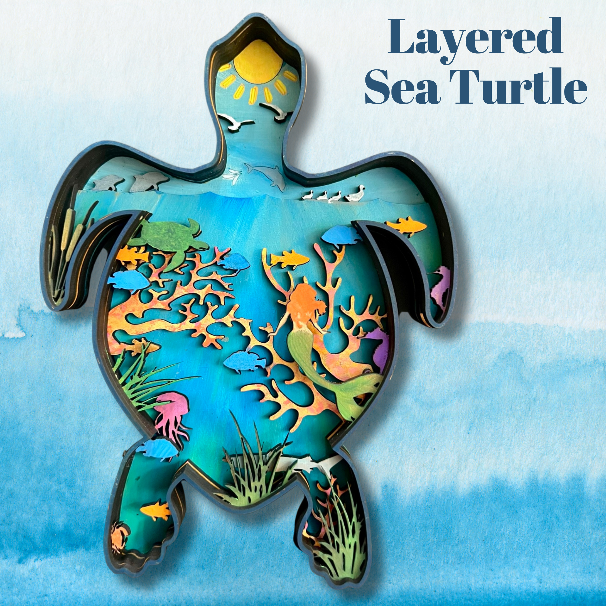 Sea Turtle Ocean Layered Wood Workshop 