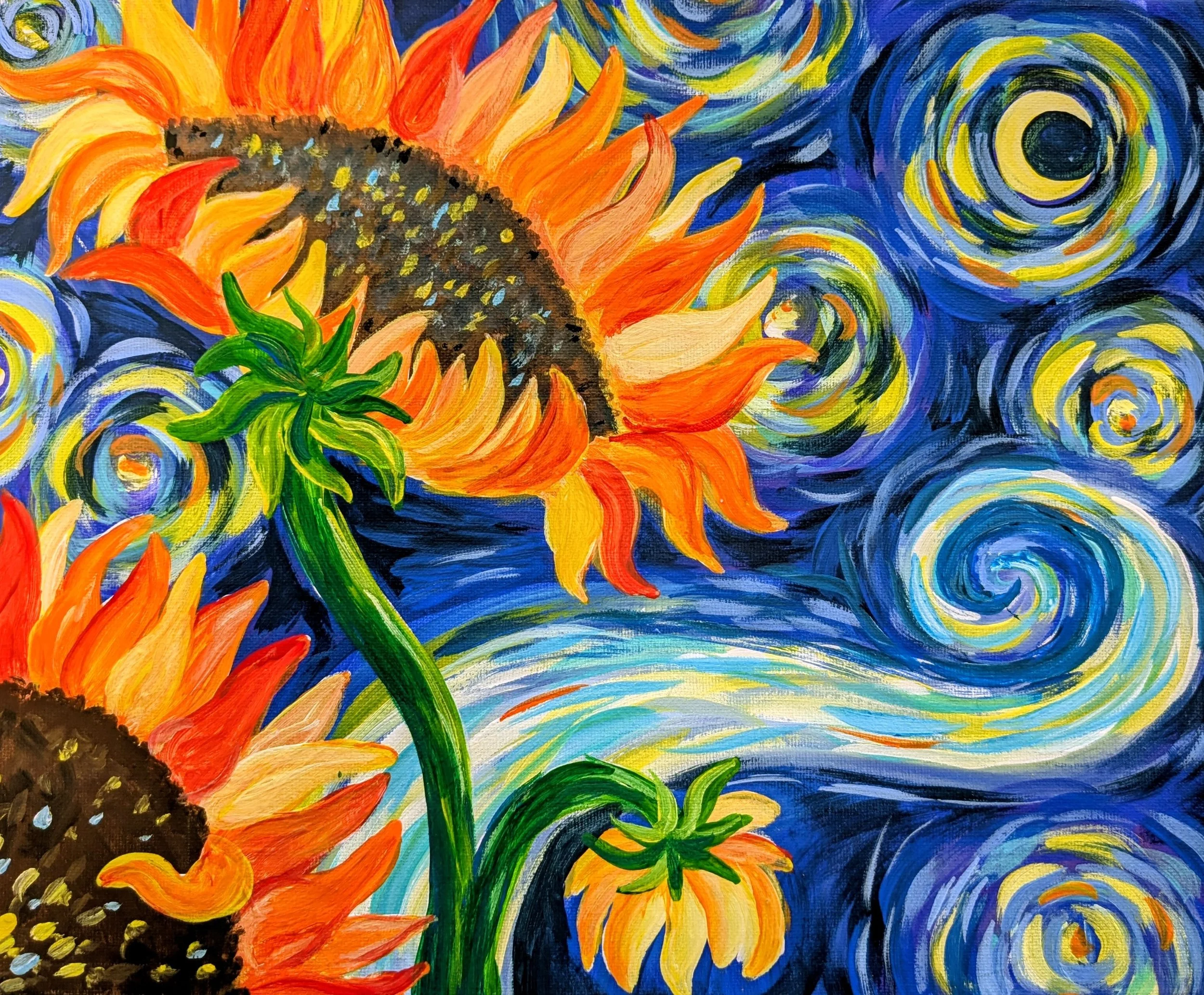 Starry Night Sunflowers Paint Night