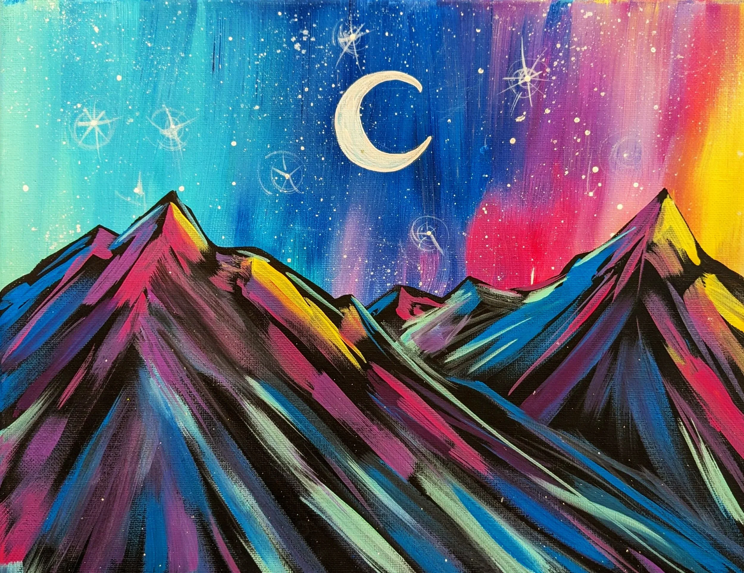 Rainbow Mountains Paint Night