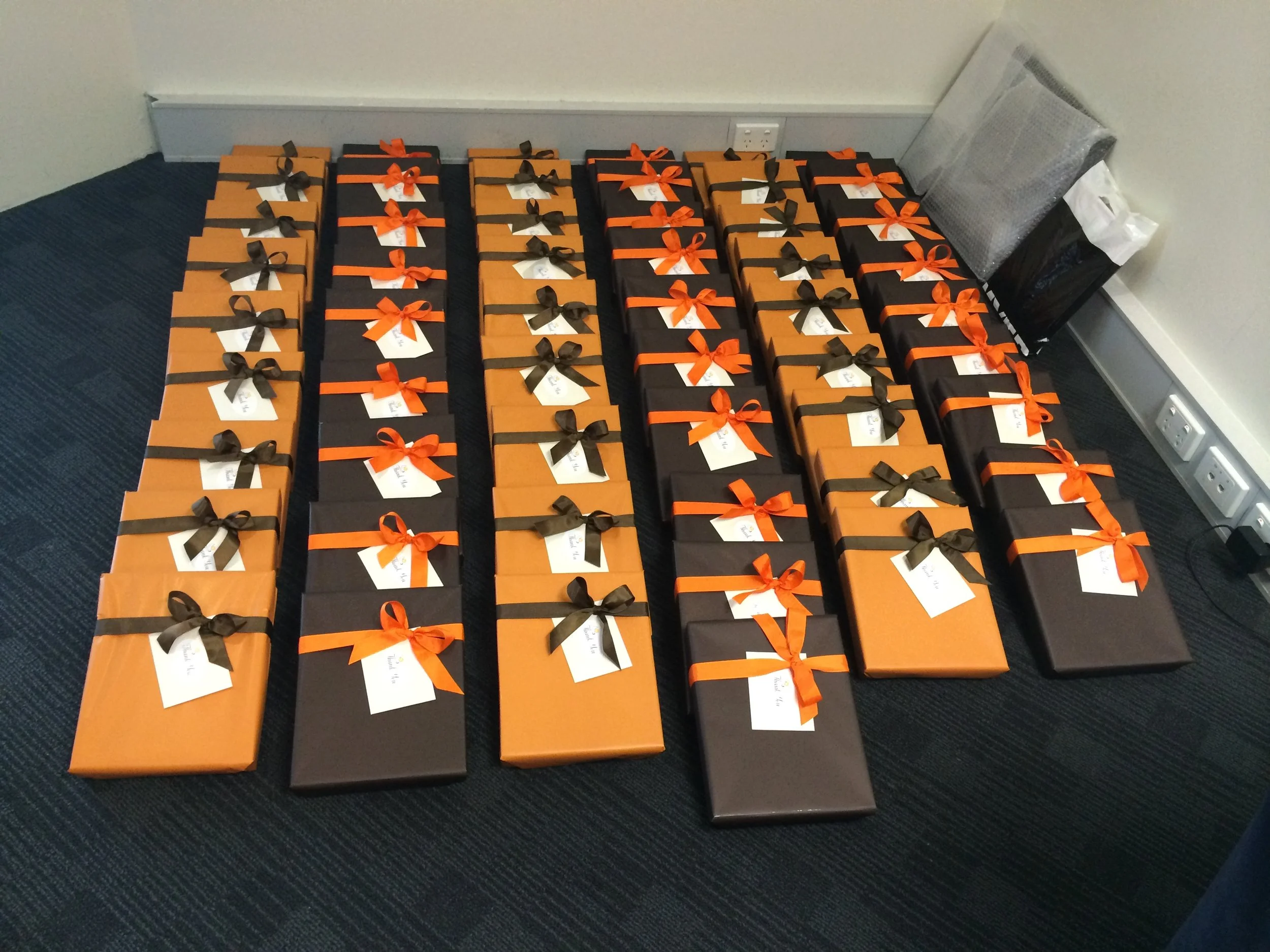 60 speaker gifts wrapped with care.