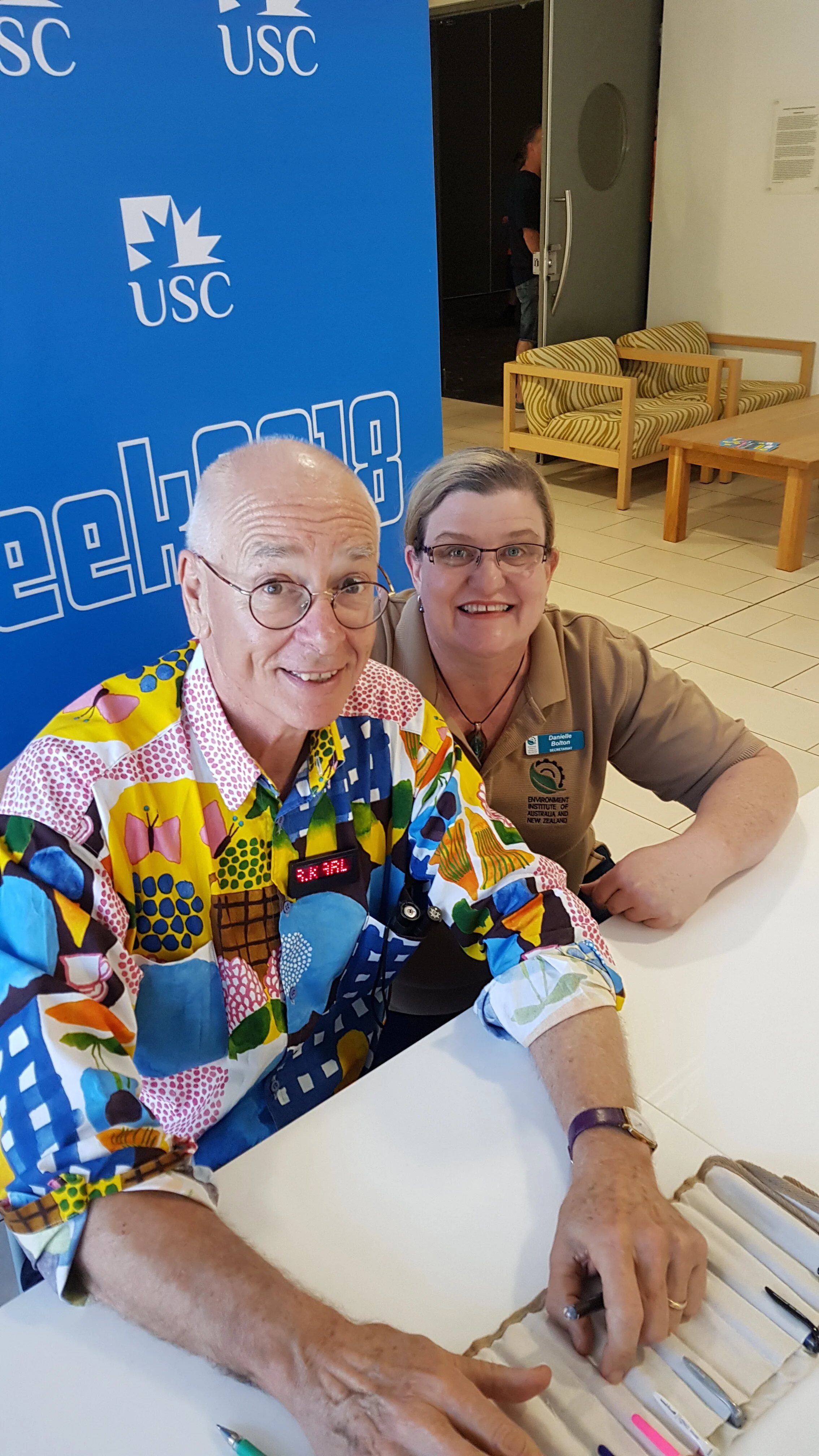 Danielle with her new BFF, Dr Karl.