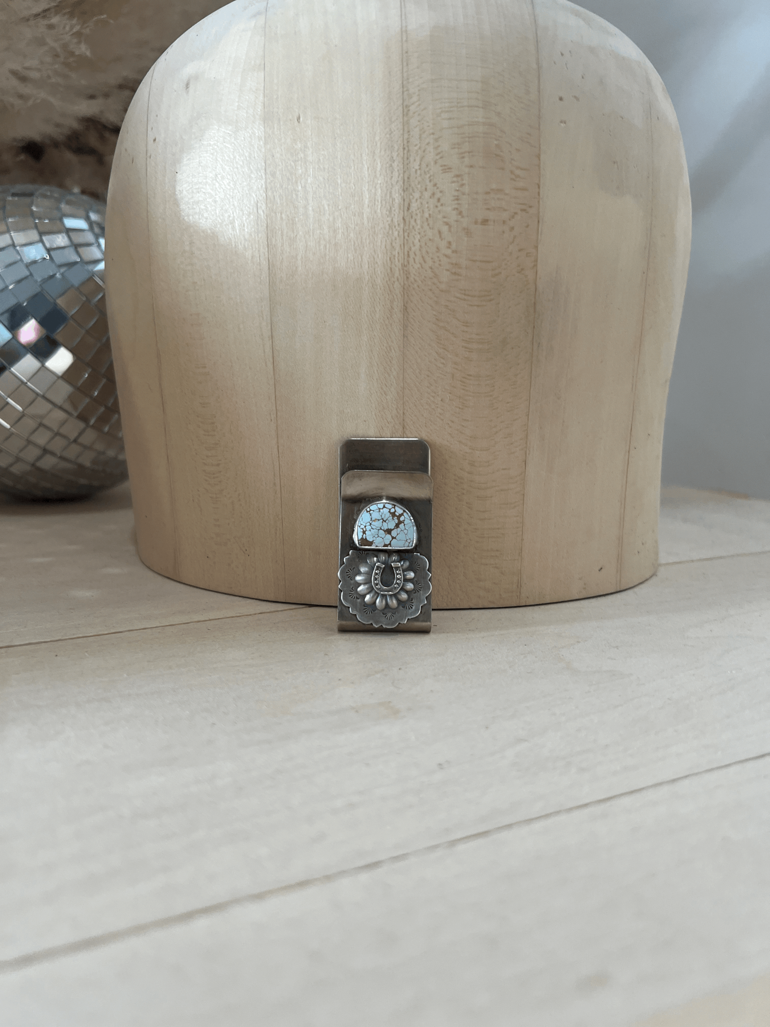 Horse Shoe and Turquoise Money Clip