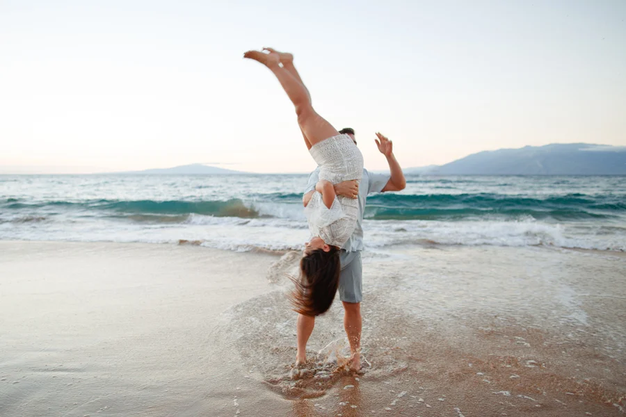 playful maui engagement photographer