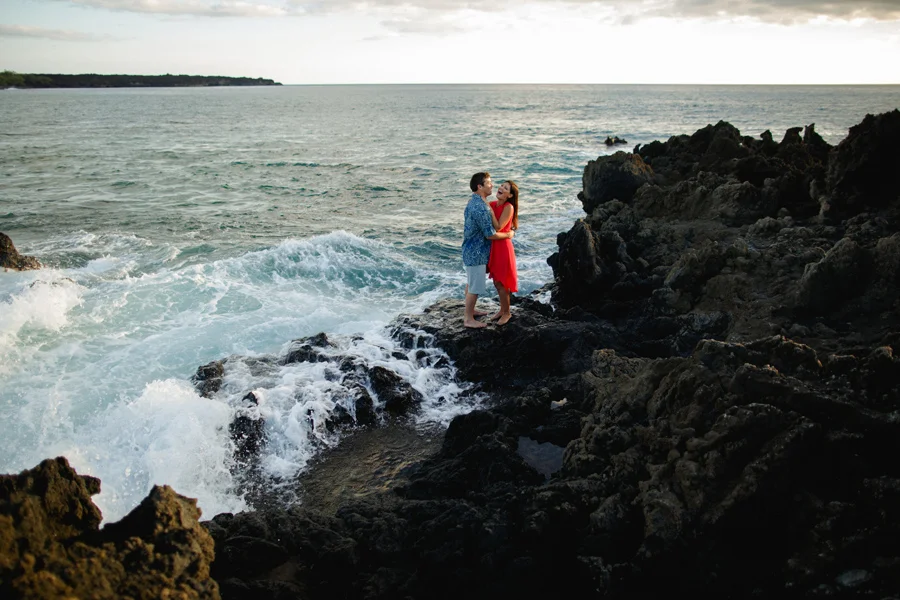 engagement photography by the ocean on maui