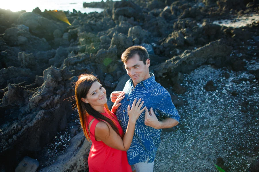silly maui engagement photo