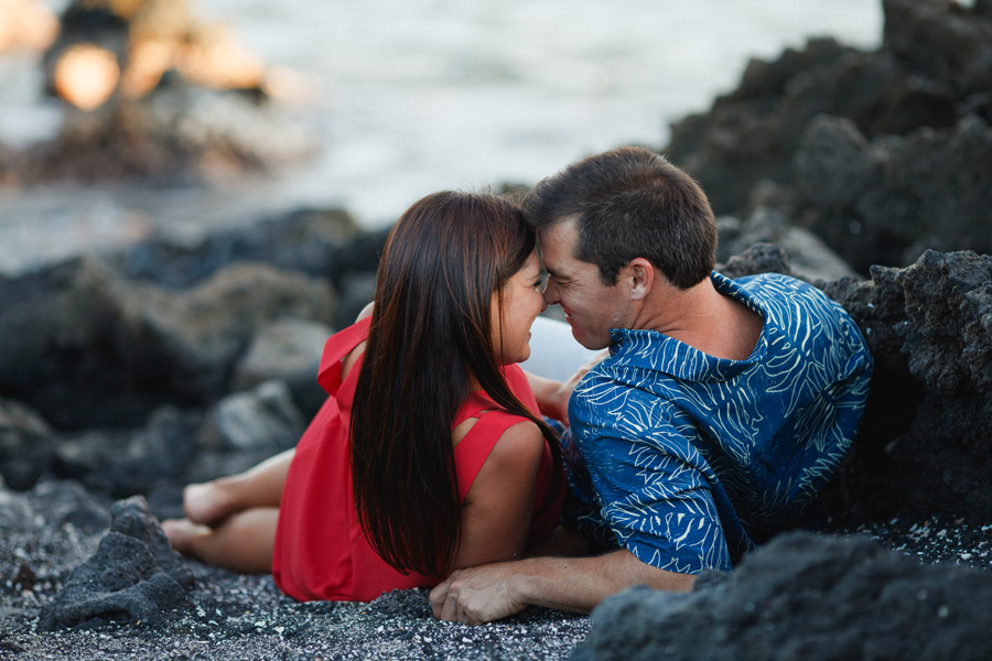 romantic maui black sand photo