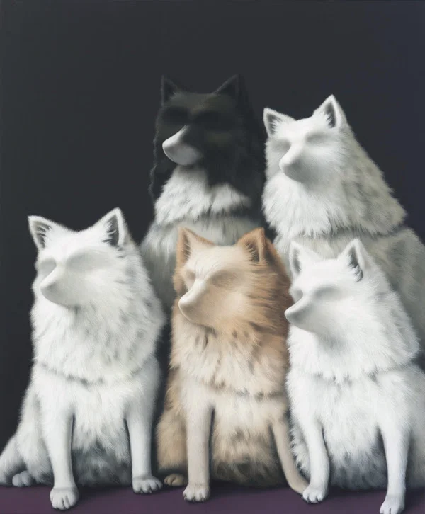 HUNDE, 2010, ACRYLIC ON CANVAS, 120 X 100 CM