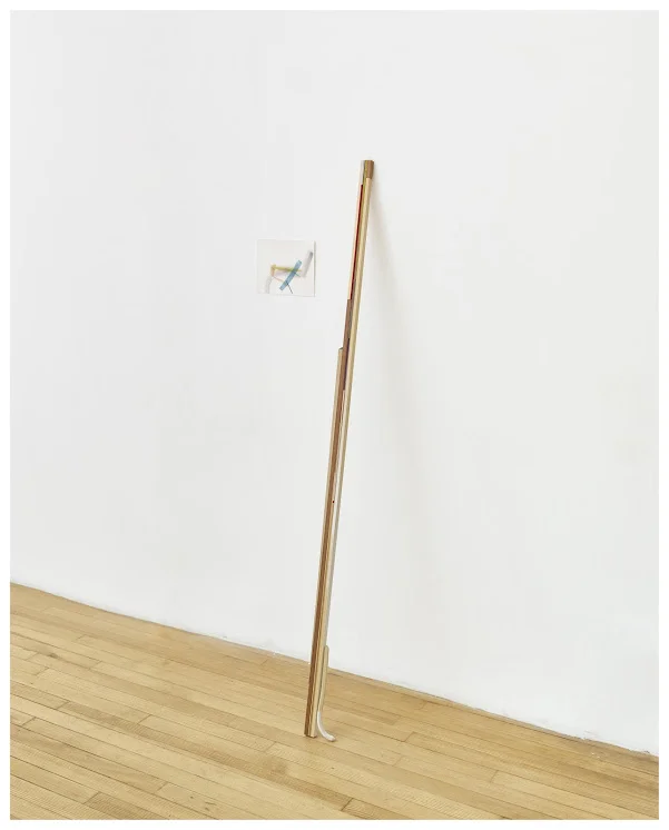 BREEZE, 2016, 168 X 9 X 2 CM, WOOD, FELT, LACQUER, PORCELAIN, WATERCOLOR ON PAPER