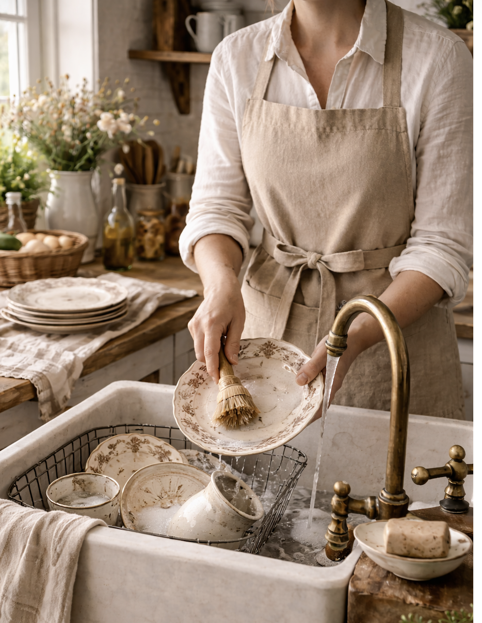 Tablier Lin & coton " Lin" - Charvet